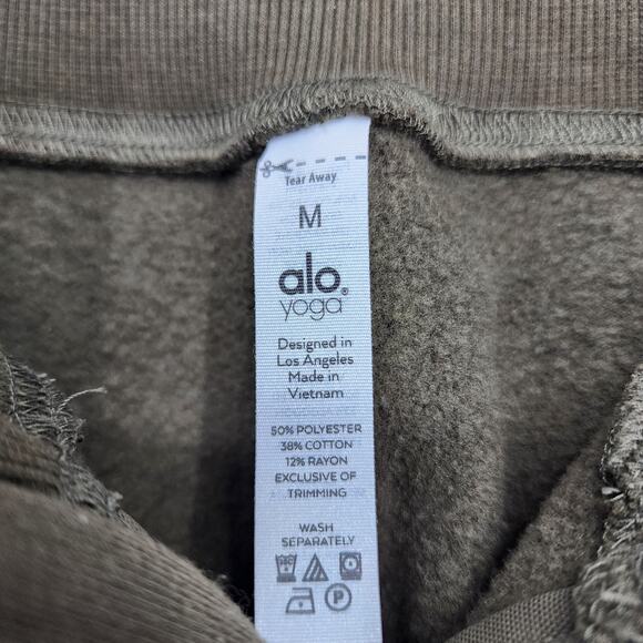 Alo Yoga Women's Slick Zip Front Brown Pockets Jogger Sweatpants Size Medium - Picture 2 of 3